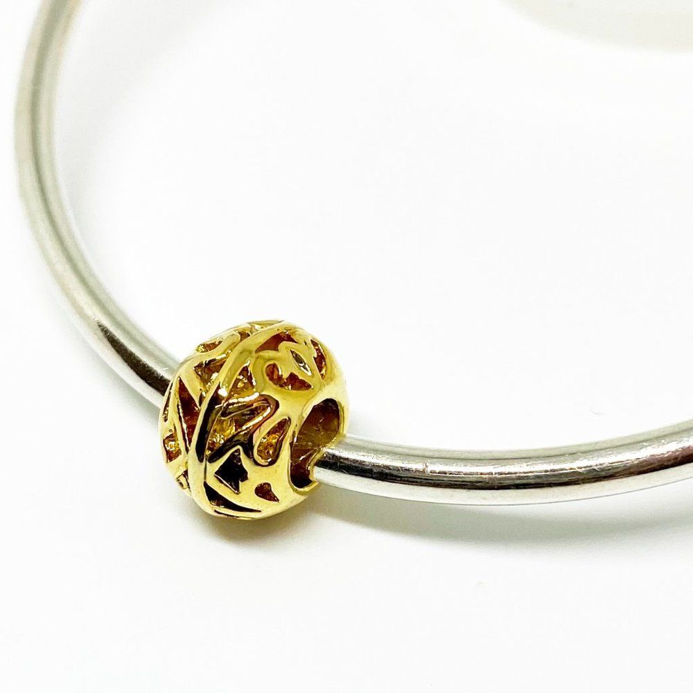 Pugster Gold Plated Filigree Bracelet Charm - Fits Pandora
